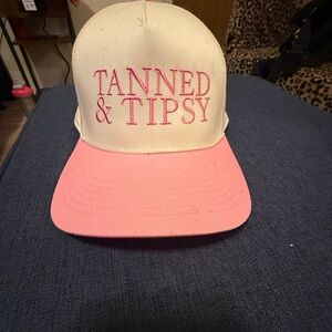 Tanned & Tipsy Pink and Cream Cap